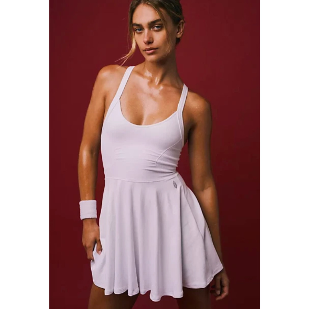 Free People Movement Good Karma Purple Strappy Back Athletic Mini Dress M Tennis - Picture 4 of 11